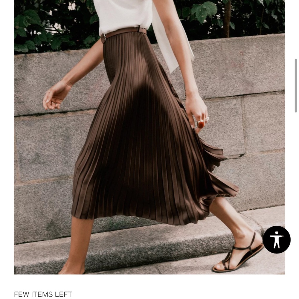 Zara PLEATED COMBINATION MIDI DRESS - Picture 4 of 5